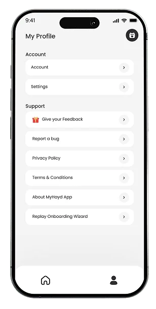 profile mobile screen